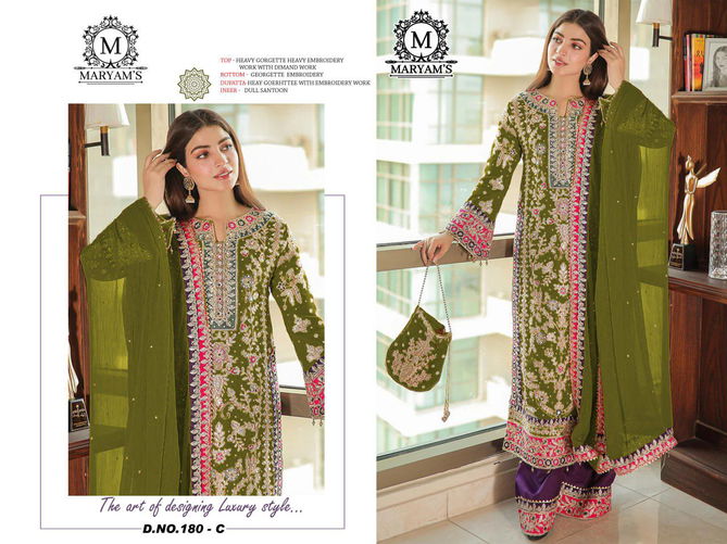 Maryams 180 Embroidery Georgette Pakistani Suits Wholesale Shop In Surat
